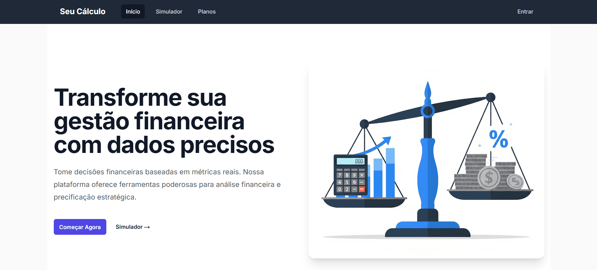 Captura de tela 1 do sistema Seu Cálculo